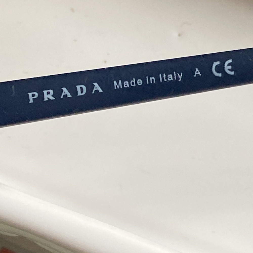 PRADA eye 👁️ glasses UNISEX Italy made light weight nave blue red logo on sides - Picture 8 of 16